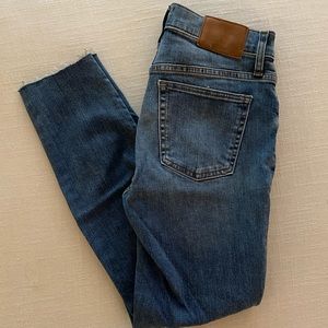 J. Crew Frayed Edge 9” High Rise Toothpick Jeans